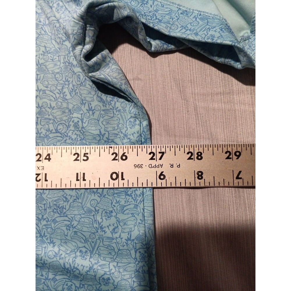 Peter Millar Summer Comfort Polo Shirt Mens XL Blue 19th Hole Golf Pattern - Picture 6 of 6